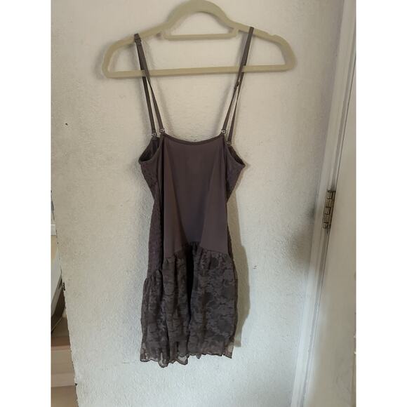 Intimately Free People Mini Slip Smocked Sides Lacy Size Small In Brown - Picture 3 of 3
